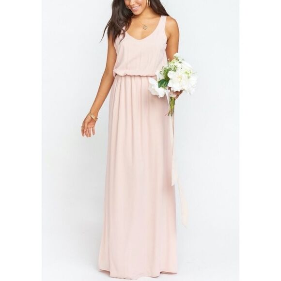 Show Me Your Mumu Kendall Maxi Dress Dusty Blush Pink Crisp XS - Picture 2 of 9